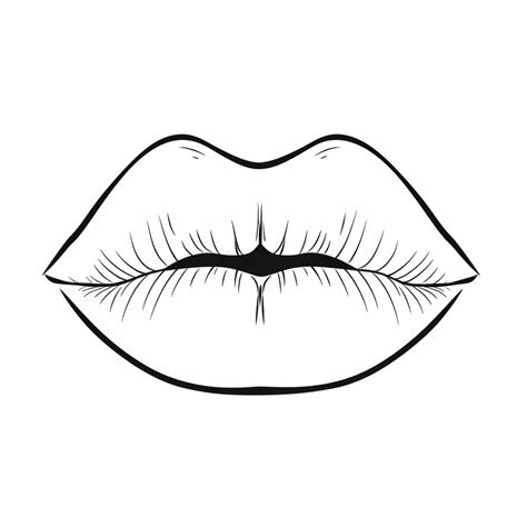 lips clip art black and white.